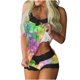 thumbnail image 1 of Pajama para Mujer Conjunto de Pantalones Cortos Encaje Sling sin Mangas Tanque Empalme Casual Día de San Patricio Pajama Suave para Mujeres, 1 of 5