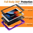 thumbnail image 5 of for iPad 9th/8th/7th Generation 10.2 inch Case, 360 Rotating Shockproof Cover with Stand, Handle, Shoulder Strap, Purple, 5 of 7