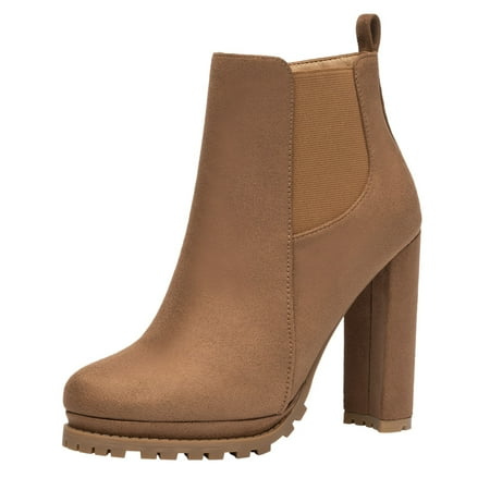 DVKOVI Country Concert Outfits for Women Boots for Women Ankle Booties Classic Women Boot Pointed Toe Heel High Zipper Platform Women s Slip On Shoes High Heel Boots Brown 8