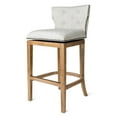 thumbnail image 1 of Maven Lane Hugo Bar Stool in Weathered Oak Finish, Sand Color Fabric Upholstery, 1 of 6