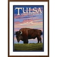 thumbnail image 2 of Art.com Tulsa, Oklahoma - Buffalo and Sunset Art Print by Lantern Press, Brown Frame Wall Art, 21" x 29", 2 of 5