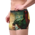 thumbnail image 3 of Bingfone Castle Red Green Sky Dragon Men's Underwear - Casual Stretch Boxer Briefs-Medium, 3 of 7