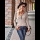 thumbnail image 5 of Suéter Holgado de Punto Acanalado con Cuello de Media Cremallera para Mujer, Blusas Casuales de Larga de Color Liso, Blusas Cómodas y Cálidas Caqui XL, 5 of 9