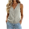 thumbnail image 2 of Women's Plus Size Vest Cozy V-Neck Knit Button Down Sleeveless Casual Sweater Vest for Layering & Daily Wear, 2 of 9