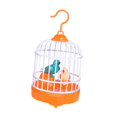 thumbnail image 2 of Juguete de pájaro cantor de simulación, jaula de pájaros, sonido realista, pájaro eléctrico creativo. Naranja, 2 of 9