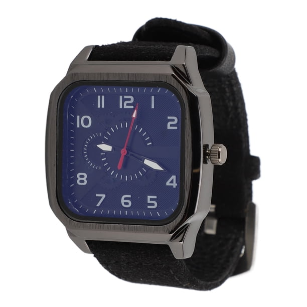 Reloj Para Hombre, Fácil De Leer, Espejo Transparente, Reloj De Cuarzo Informal Para Hombre, Correa De Cuero PU Para Correr