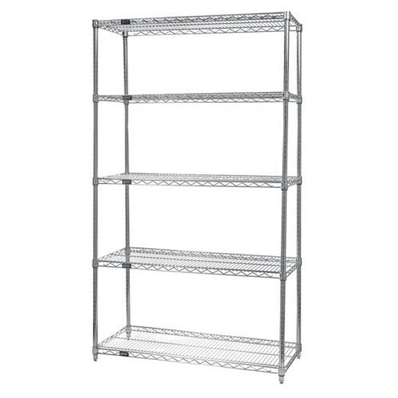 Quantum Storage WR86-1860S-5 Wire 5 Shelf Starter Kit, Stainless - 18 x 60 x 86 in.