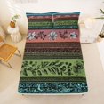 thumbnail image 5 of Homewish Bohemian Flowers Queen Sheets,Geometric Stripes Queen Sheet Sets,Blue,4pcs,1 Flat Sheet, 1 Fitted Sheet and 2 Pillowcases, 5 of 6
