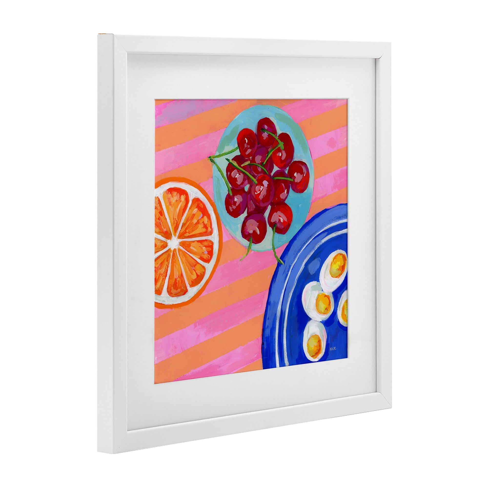 Stupell Industries Summer Snacks Picnic Blanket White Framed Print Under Glass, design by Rachael Reese