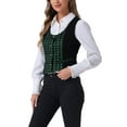thumbnail image 4 of INSPIRE CHIC Chaleco Vintage para Mujeres, Chaleco de Trabajo Elegante con Botones a Cuadros, Talla XL, Verde, 4 of 6