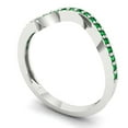 thumbnail image 2 of 0.16 ct Brilliant Round Cut Simulated Emerald 14k White Gold Stackable Band SZ 9, 2 of 6