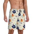 thumbnail image 2 of Kdxio Flower Leaves Print Mens Sleep Shorts Bottoms Soft Comfy Pajama Wear Pants with Drawstring Pockets, 2 of 7