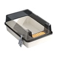 thumbnail image 2 of Semi Enclosed Pussy Litter Box With Top Entry Lid High Sides Odor Control Covered Pussy With Spoon Filter For Odor Control, Semi Enclosed Cat Litter Box with Top Entry, Plastic Litter Box, White, 2 of 6
