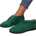thumbnail image 4 of Work Shoes Women, Slip On Flats Shoes for Women Comfortable Faux Suede Round Toe V Cut Casual Ballet Flats Soft Loafers Nurse Walking Shoes Lightweight Breathable Boat Shoes for Office Work, 4 of 6