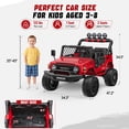 thumbnail image 5 of 24V 7AH Power Car Wheels with Remote Control, Licensed Toyota FJ Ride on Cars for Big Kids, 2 Seater Electric Car with 4 Motors, Music, LED Light, Red, 5 of 10