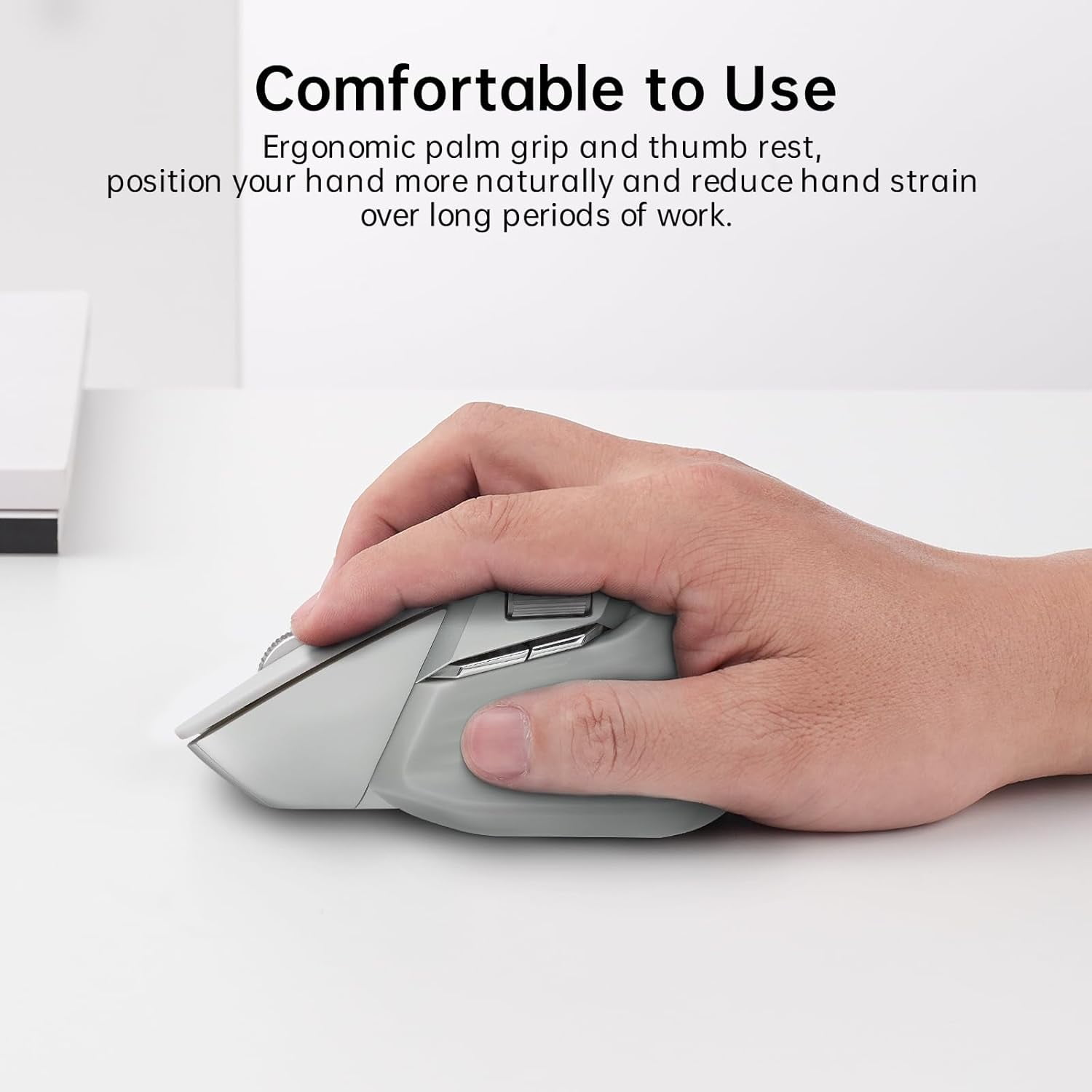 MT760 Multi-Device Wireless Mouse, Bluetooth 5.0 and 2.4G Multi-Mode Connection, Up to 4 Devices, 11 Programmable Buttons, 4K DPI, 90 Days Battery Life, PC, Matte Black