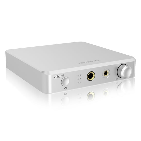 Topping A50 III 2-Channel Headphone Amplifier,6.35mm/4.4mm Balanced Jack ,SE/BAL Input 3500mW x2 Powerful,Silver