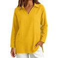thumbnail image 5 of Business Casual Tops for Women Three Quarter Sleeve Plus Size Button Down Loose Casual Blouse Summer Clothes for Women, 5 of 7