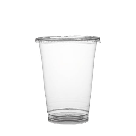 16 Ounce Plastic Lid Plastible 16 oz Clear Disposable Plastic Cups with lids (Pack of 100) Recyclable Drinkware ()