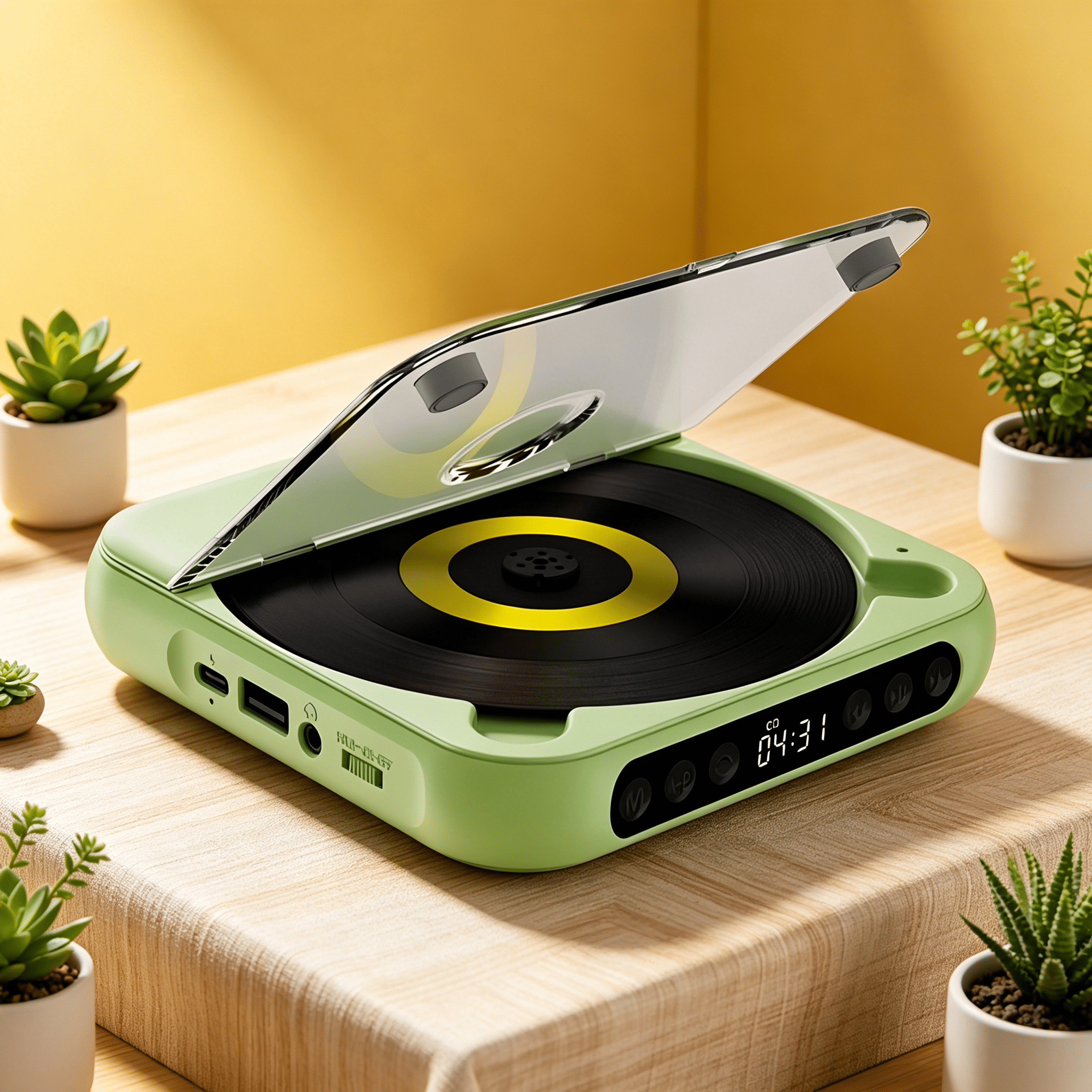 GJX 2026 New Portable Cd Player Compact Rechargeable Hifi Sound with Aux/Usb,Built-In Speakers,Lcd Display for Music Lovers for Home,Office,Travel,Gym,Picnic