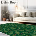 thumbnail image 2 of ODIKA 5'x7' Machine Washable Non-Slip Area Rug, Festive Evergreen Holly Branch Tapestry High Traffic Rug with Pad, Green, 610194, 2 of 8