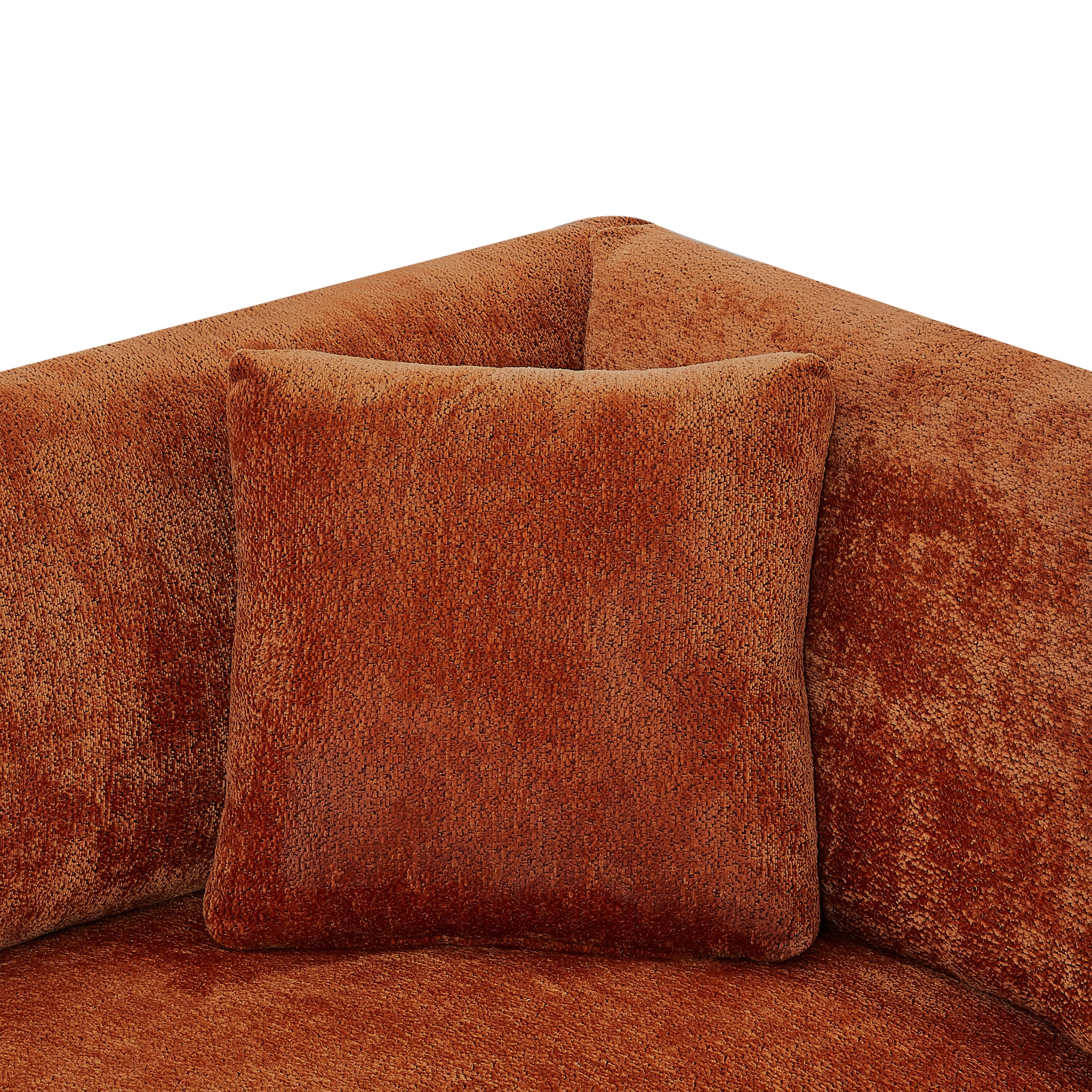 Christopher Knight Home 83.5" Modern 3-Seater Sofa with Flared Arms and Pillows, Chenille Upholstery, Caramel