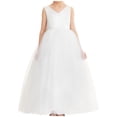 thumbnail image 5 of Ekidsbridal Girl Pageant Flower Girl Dress - V-Neck Satin with Elegant Pre-tied Bow 522-A (Size: 2-12), 5 of 6