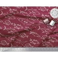 thumbnail image 2 of Soimoi Red Moss Georgette Fabric Fish Ocean Fabric Prints By Yard 42 Inch Wide, 2 of 3