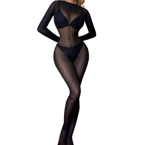 Replio Womens Fun Lingerie Sexy Stockings Jumpsuit Stocking Seductive Black Stockings Home decor