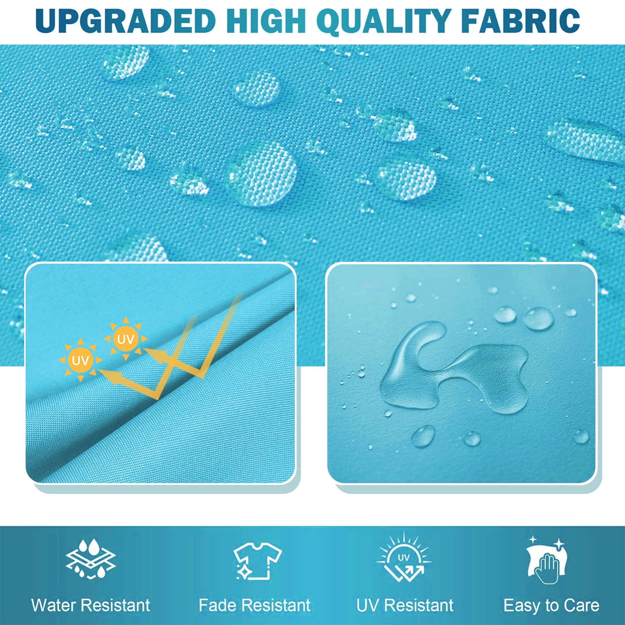 All Smiles Patio Furniture Replacement Chair Cushion Covers Set of 4 for Waterproof Resistant Covers for Seat Yard Garden Deck，24 x 20 Inch, 24 x 24 x 4 Inch，SkyBlue