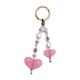 thumbnail image 3 of Llavero de cuentas, bonito llavero decorativo portátil para cumpleaños, regalos de Acción de Gracias. Corazón rosa, 3 of 9