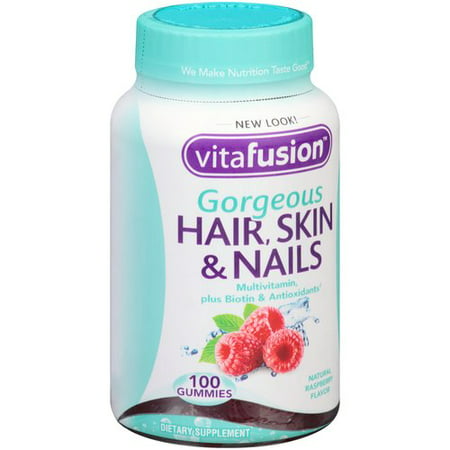Vitafusion Superbe cheveux, peau et ongles multivitamines, plus Biotine et Antioxydants framboise gélifiés - 100 CT