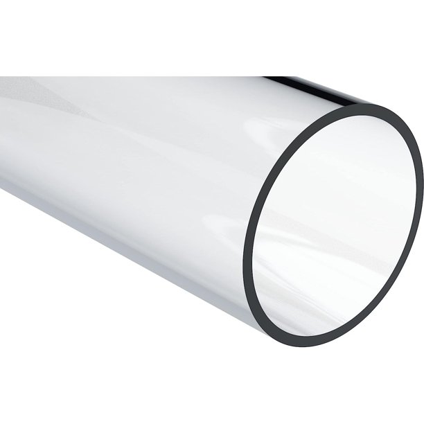 Polycarbonate Rigid Round Tube, Clear, 13/4" ID x 2" OD x 12" L (Pack