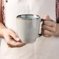 thumbnail image 5 of AmorArc Ceramic Coffee Mugs Set of 4, 12oz Stoneware Coffee Mugs Set For Dad Mom Women MEN, Light Weight Coffee Cups for Latte/Tea/Beer/Hot Cocoa, Dishwasher & Microwave Safe,Green Wheat, 5 of 7