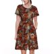 thumbnail image 1 of Fotbe Coffee Stamp Vestido Largo de Moda para Mujer, Vestido Tipo Camiseta con Manga Corta y Estilo Casual a Rayas y Bloques de Color, 1 of 6