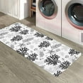 thumbnail image 6 of Kitchen Rugs and Mats,Marine Black Gray Coral Shell 2 Piece Anti Fatigue Area Runner Rug Set Comfort Standing Floor Mat,Summer Ocean Nautical Compass Non Slip Absorbent Doormats for Laundry/Bathroom, 6 of 6