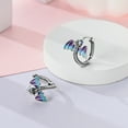 thumbnail image 5 of NARMO 925 Sterling Silver Blue 5A Zircon Enamel Dragon Hoop Earrings for Women Jewelry Making, 5 of 7