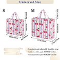 thumbnail image 2 of FORMRS Womens Corduroy Tote Bag Crossbody Shoulder Purse Handbag with Detachable Strap, Purple Stripe Cherry Pattern, 2 of 7
