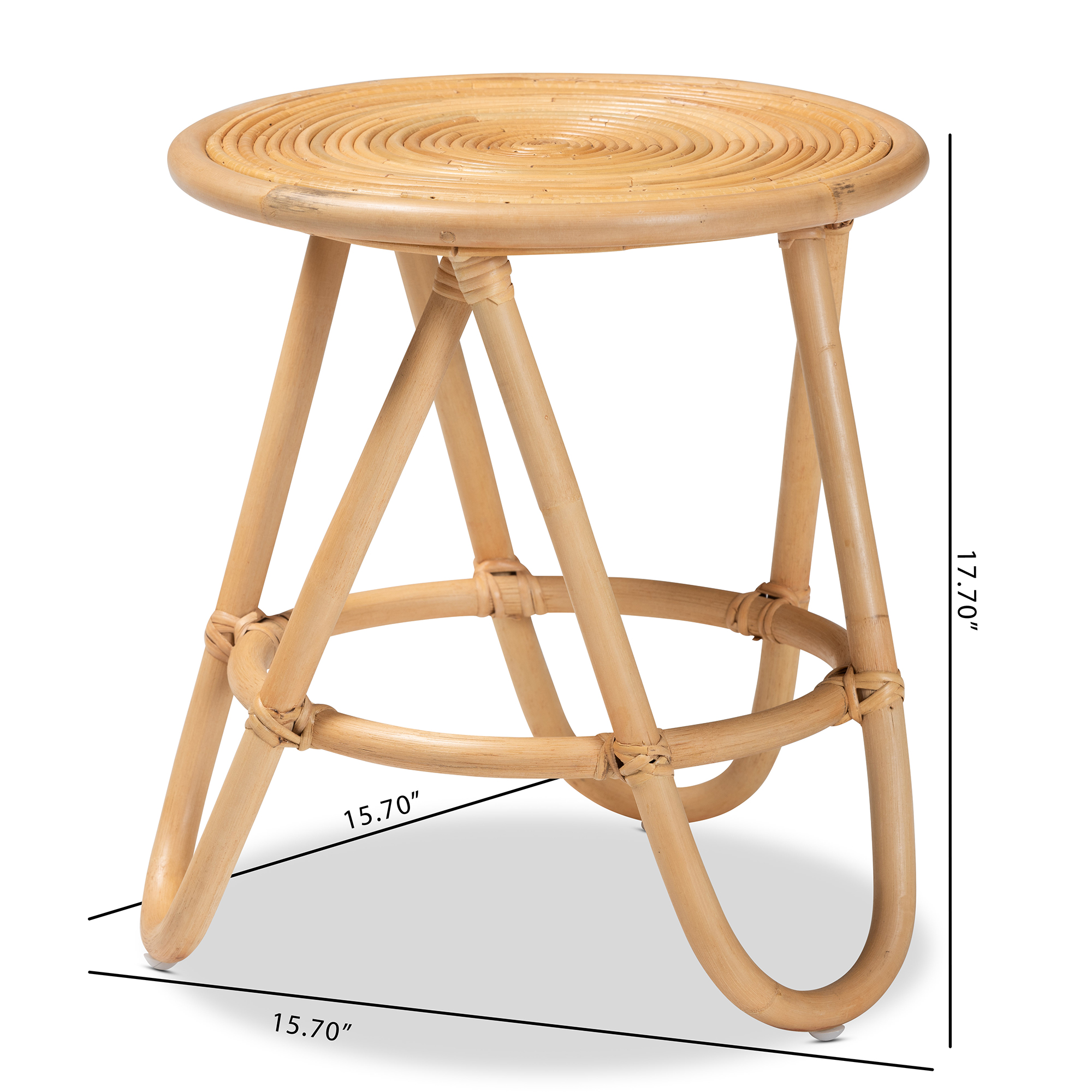 bali & pari Rinjani Rattan End Table, Brown