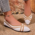 thumbnail image 7 of FRSASU Women's Flats Shoes Pointed Toe Knit Ballet Comfortable Dressy Slip On Flat Classic Ballet office Work Shoes Beige, 7 of 7