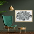 thumbnail image 2 of Mandala Wall Art with Frame, Ringed Floral Pattern with Ornate Tile and Lines Boho Circle Art Motif, Printed Fabric Poster for Bathroom Living Room, 35" x 23", Black White, by Ambesonne, 2 of 2