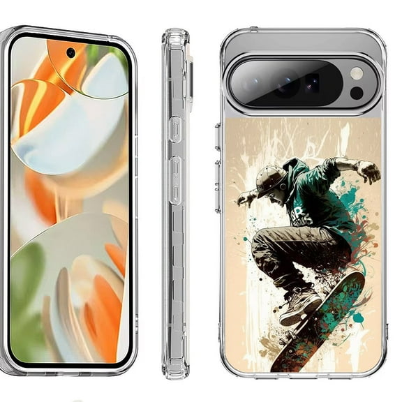 For Google Pixel 10 Pro XL Shockproof Protective Phone Case, by OneToughShield - Skateboarding