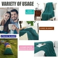 thumbnail image 6 of Cotton Knitted Throw Blanket Soft Warm Cable Knit Blanket , Dark Green, 6 of 7