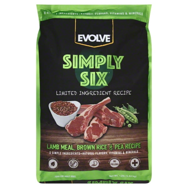 Evolve Simply Six Lamb Meal, Brown Rice & Pea Recipe Food for Adult