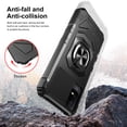 thumbnail image 2 of Compatible for TCL ION X Case/TCL ION V Case with Tempered Glass Screen Protector [Military Grade] Ring Car Mount Kickstand Shockproof Hard Phone Case - Black, 2 of 7