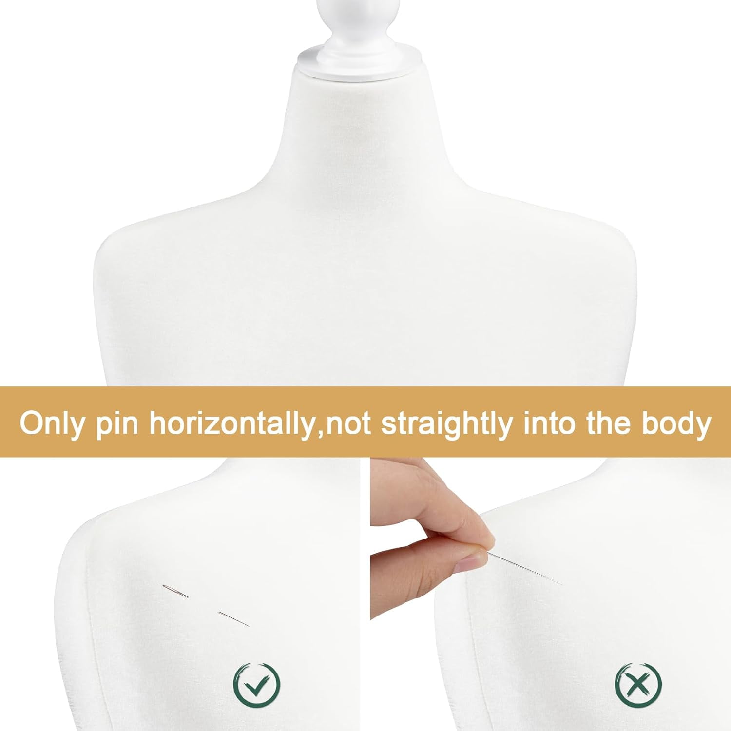 Bonnlo Female Dress Form Pinnable Mannequin Body Torso with Wooden Tripod Base Stand