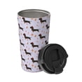 thumbnail image 2 of Fotbe Dachshund Dog Printed Insulated Travel Coffee Mug Spill Proof Leak Proof Stainless Steel Coffee Tumbler Reusable Coffee Cups with Lids Thermos, 2 of 8