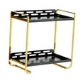 thumbnail image 4 of Estante de pie para encimera, soporte para verduras de doble capa, fácil de limpiar, soporte para plantas, estante para cosméticos para gabinetes y Negro dorado, 4 of 8