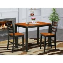 East West Furniture Yarmouth 3-piece Wood Dining Table Set in Black and Cherry