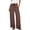 Coffee, variant on Pants for Women Summer Fall Trousers Wide Leg Pull On Solid Straight leg Fashion Elastic Waist Womens Pants Pockets